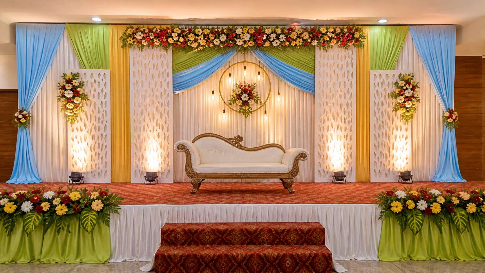 Multicolor stage decoration design