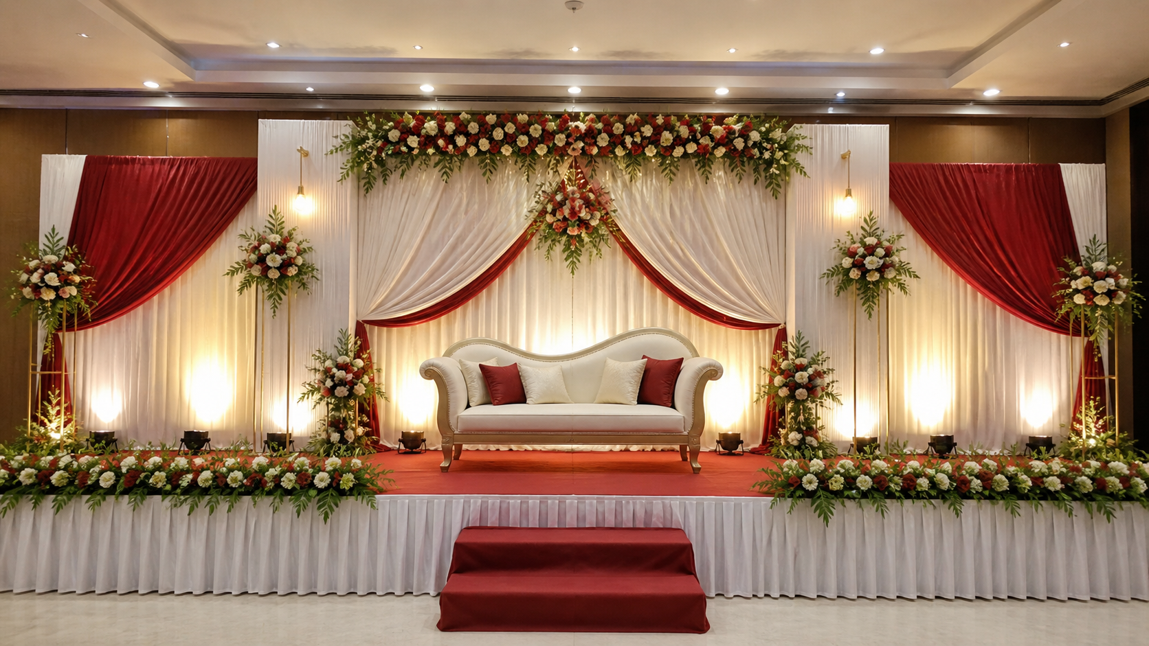 Red wedding stage decoration design